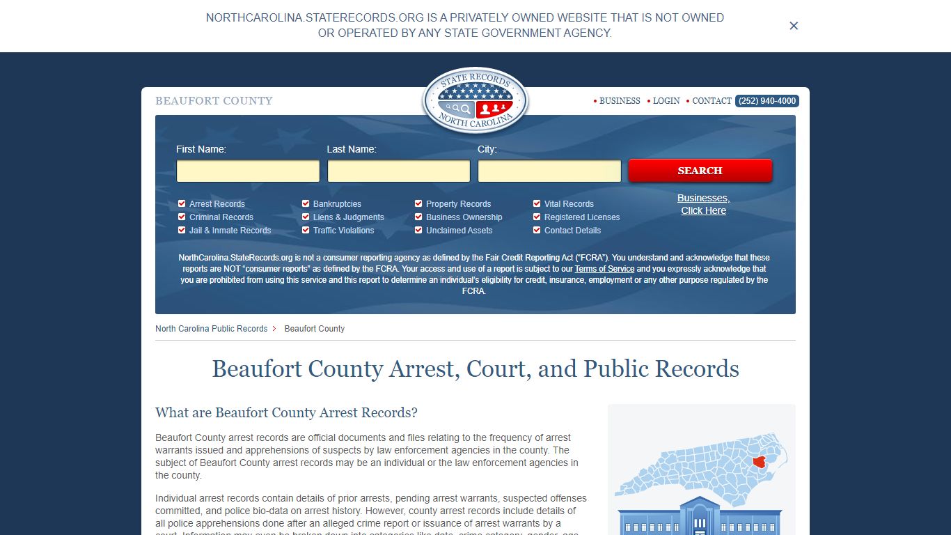 Beaufort County Arrest, Court, and Public Records