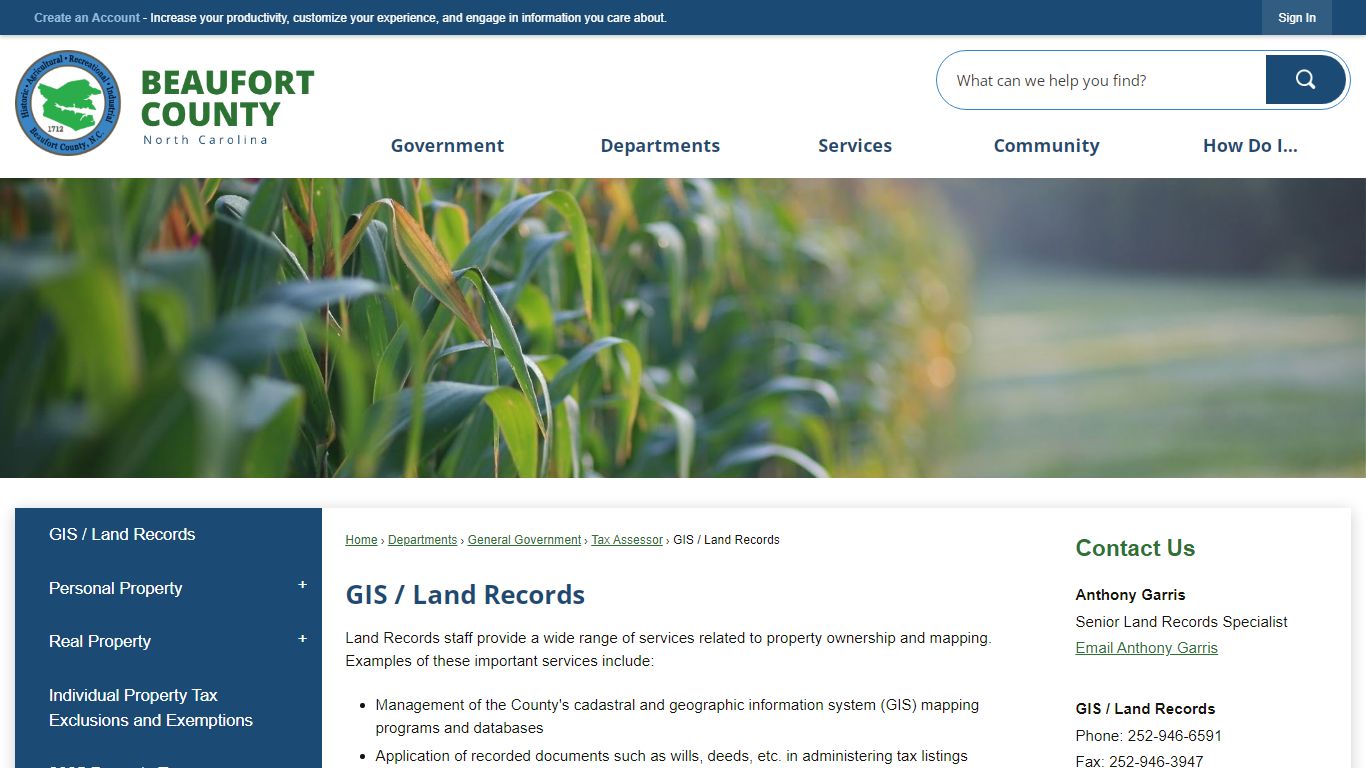 GIS / Land Records | Beaufort County, NC