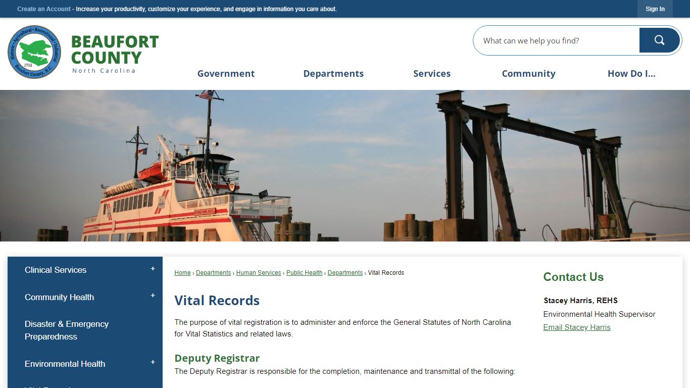 Vital Records | Beaufort County, NC